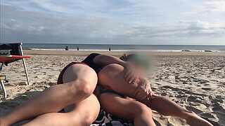 Getting a penis in her butt in front of everyone was the last thing she expected while lying on a public beach...
