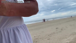 Busty stranger milf made me cum in front of everyone!