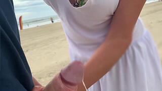 Busty stranger milf made me cum in front of everyone!