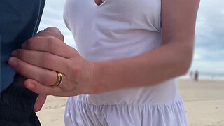 Busty stranger milf made me cum in front of everyone!