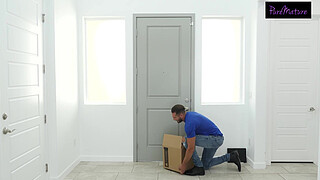 Lonely Cougar Lets Mover Plow Her Box After Moving Boxes All Day