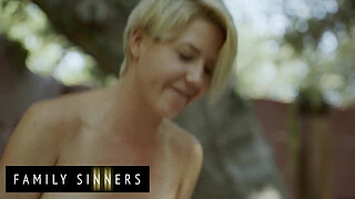 FAMILY SINNERS - Stepson Is Lucky To Have A Hot Blonde MILF Stepmom Who Always Wants To Satisfy His Shaft
