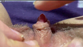 Big clit orgasm closeup