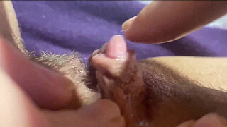 Big clit orgasm closeup