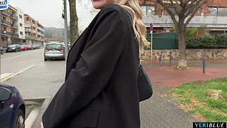 I meet a blonde babe in the middle of the street and we fuck in public