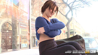 Hot Veronica Morre fucks in a public place