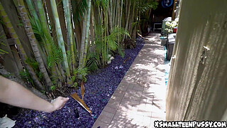 Busty brunette showing off her tits