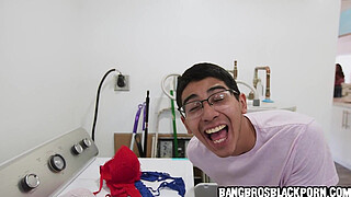 Lucky stepson gets to finally fuck his hot black stepmom - ebony-interracial porn