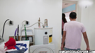 Lucky stepson gets to finally fuck his hot black stepmom - ebony-interracial porn