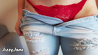 Horny Step Sis Makes Me Cum in Her Panties in Her Sexy Jeans