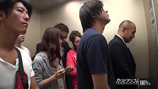 Emergency stop! Closed room elevator gangbang 1