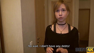 DEBT4k. Jobless debtor Alice Klay has to take the mans shaft in pussy