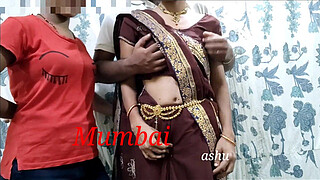 Mumbai fucks Ashu and his sister-in-law together. Clear Hindi Audio.