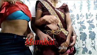 Mumbai fucks Ashu and his sister-in-law together. Clear Hindi Audio.