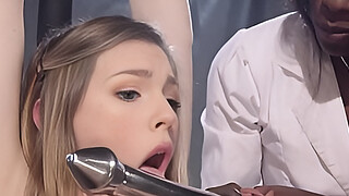 Ebony nurse anal fucks lesbian patient