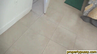 Teen property manager with big juggs bangs her client