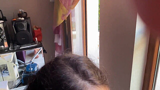 MILF blowjob chick Alina Tumanova sucks on the highway with passing cars