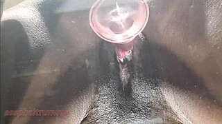 a big booty ebony gets ready for the fuck table