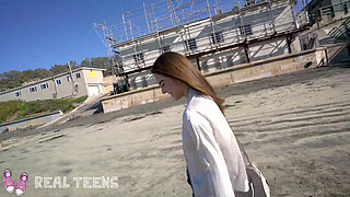 Real Teens - New chick Megan Marx gets naughty at the beach