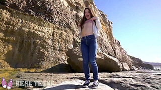 Real Teens - New chick Megan Marx gets naughty at the beach