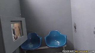 Yasmine De Leon takes random gloryhole dick