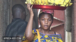 Black banana seller babe seduced for a hot sex