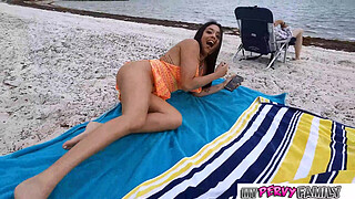 FULL SCENE - Woah My HOT AF Stacked Stepsis Just Fucked Me At The Beach - MyPervyFamily -