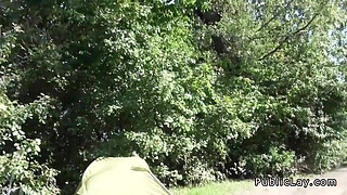 Beautiful amateur fuck at music festival POv in public