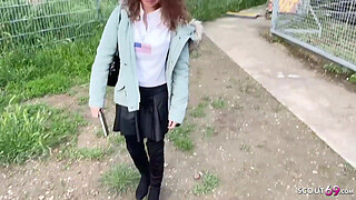 GERMAN SCOUT - ANAL DEFLORATION SEX FOR CURLY HAIR TEEN JULIA BACH AT PICKUP CASTING