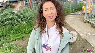 GERMAN SCOUT - ANAL DEFLORATION SEX FOR CURLY HAIR TEEN JULIA BACH AT PICKUP CASTING