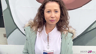 GERMAN SCOUT - ANAL DEFLORATION SEX FOR CURLY HAIR TEEN JULIA BACH AT PICKUP CASTING