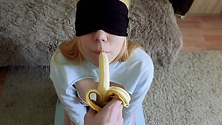 Cheated Silly Step Sister in blindfolded game, but I think she liked it