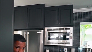 Ebony teen sucks her boyfriend right next to her without him noticing