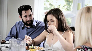 Stepdad trains teen stepdaughers butthole while is home