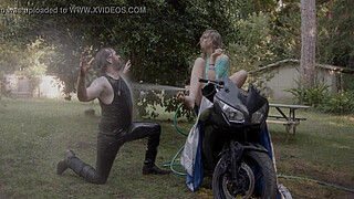 Penelope Mitchell with Nicolas Cage in "Between Worlds"