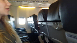PUBLIC AIRPLANE Handjob and Blowjob - Bella Mur