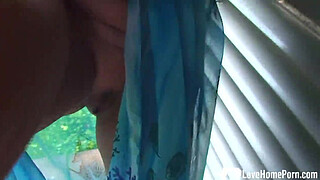 Busty MILF shows her pussy in a close-up