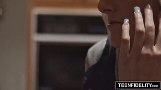 TEENFIDELITY Kate England Plays Strip Poker With StepDad