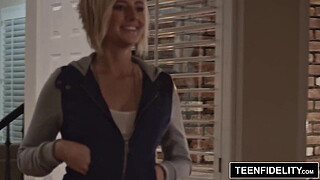 TEENFIDELITY Kate England Plays Strip Poker With StepDad