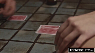 TEENFIDELITY Kate England Plays Strip Poker With StepDad