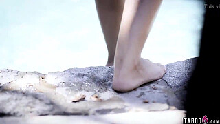 Bad stepuncle takes teen pussy during a trip he planned for them