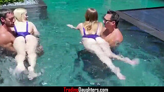 Pool Sex With Teen StepDaughters- Katie Kush And Kenzie Madison