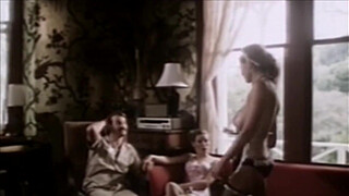 Classic pornstar legend Annette Haven giving a blowjob