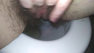 pissing and handjob on the toilet. My naughty stepmom took the phone to the toilet and took a close-up of her wet clit Nimfa Mannay