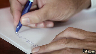 Old english teacher has sex with his sexy young student and gets deepthroat blowjob