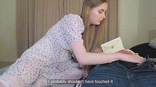 step Daughter's Deepthroat Multiple Cumshot from StepDaddy - Cum in Mouth