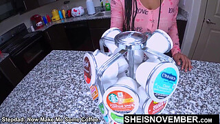 My Penis Is Still Hard, So Your Not Done Yet! Taboo Step Daughter Hardcore POV Doggystyle Sex, Young Black Chick Sheisnovember Standing With Pajamas Unbuttoned For Stepdad To Fuck Her Fertile Wet Pussy, Big Tits And Nipples out on Msnovember