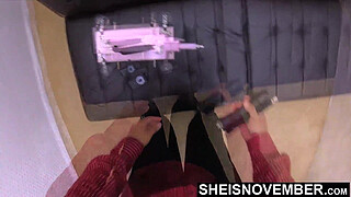 I'm Stuffing A Painful Sex Machine Inside My Whore Step Daughter Shaved Pussy And BDSM Spanking Her Big Booty As Punishment For Stealing From Me, Busty Blonde Ebony Sheisnovember Nipples And Big Tits Out, While Her Step Mom Is Gone on Msnovember