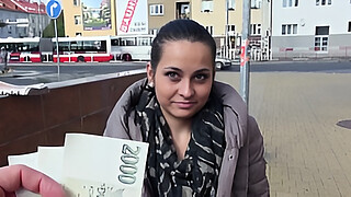 European amateur fucks in public for cash