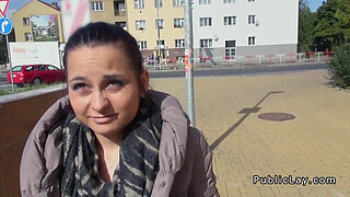 European amateur fucks in public for cash